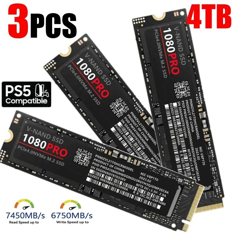 SSD 1080 PRO  귣 SSD M2 2280 PCIe 4.0 NVME б 14000 MB/S ָ Ʈ ϵ ũ, ũž, PC, PS5 ӿ, 4TB, 1 , 2 , 3 